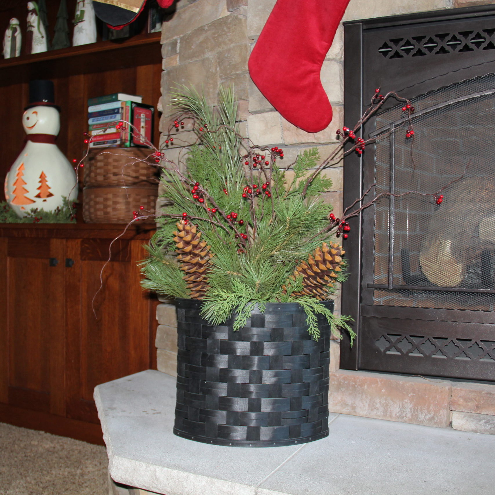 The basket is Longaberger and the floral arrangement was done at Jaz It Up