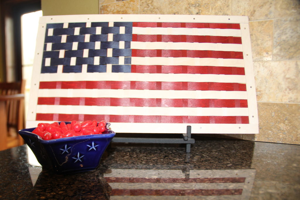 Longaberger woven flag and star candy dish