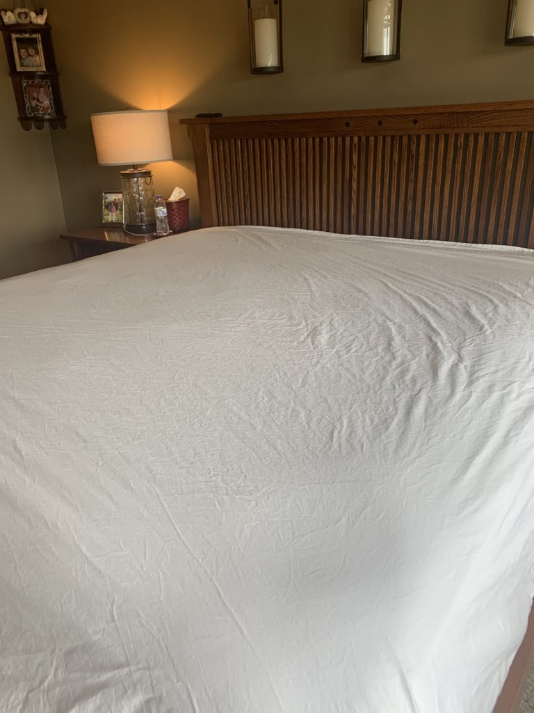 I choose the percale sheets for a  crisp cool feel.