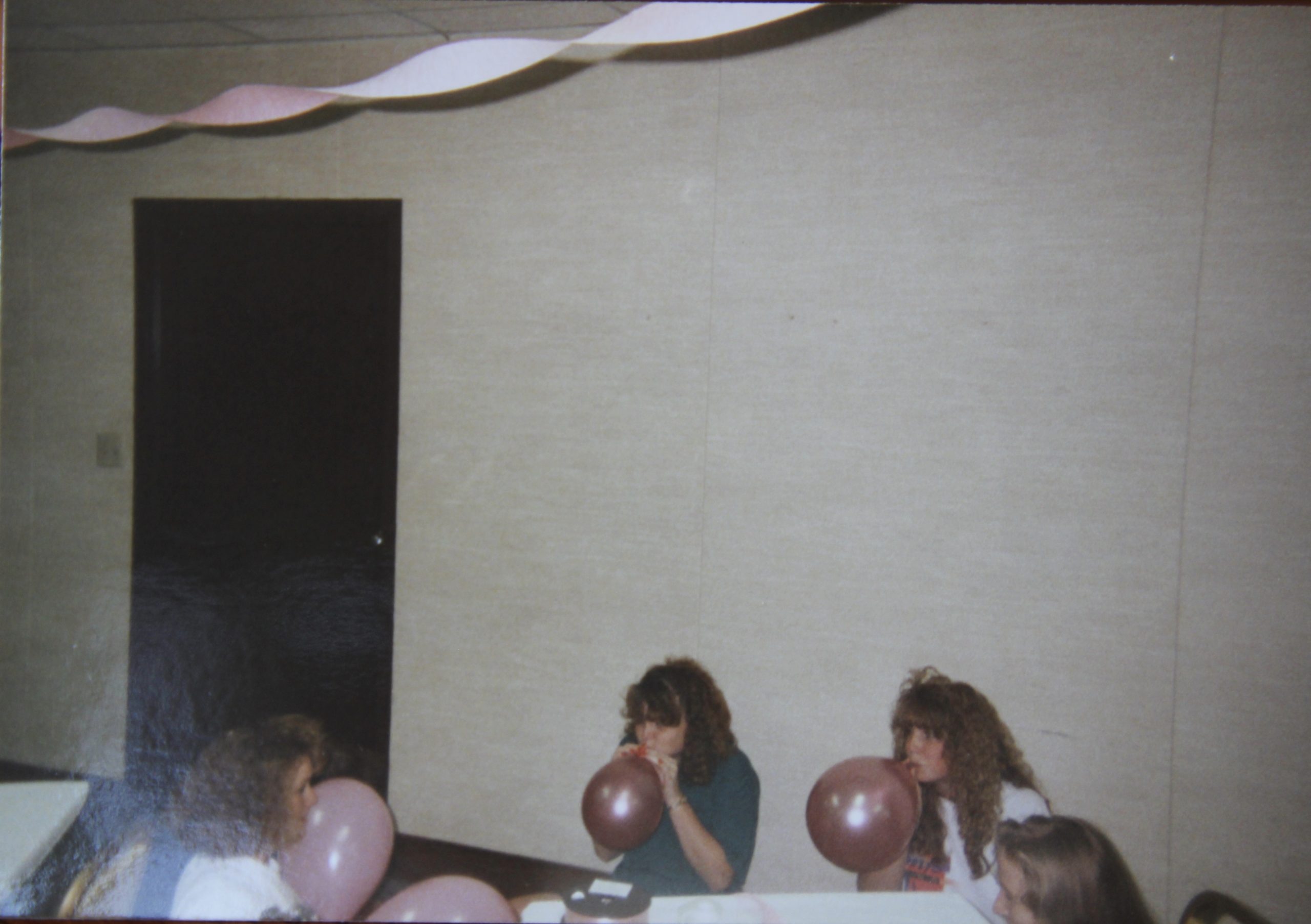 The girls working on decorations