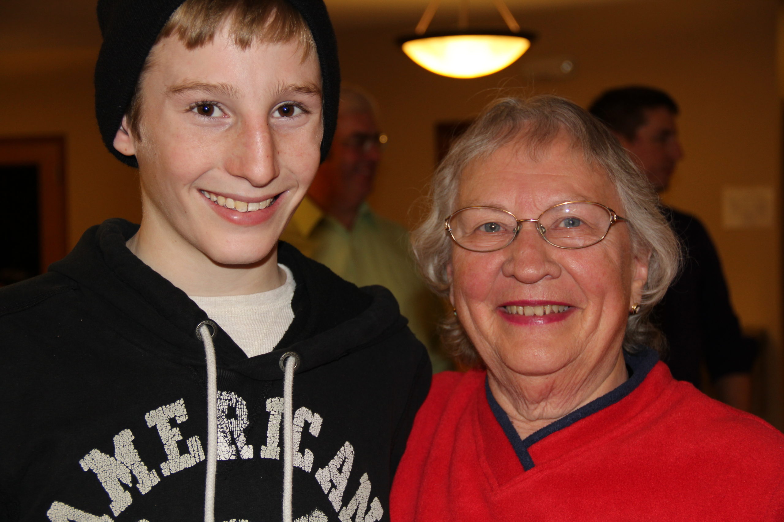 There's just something about these two when we're all together. Andrew with great grandma Wellington