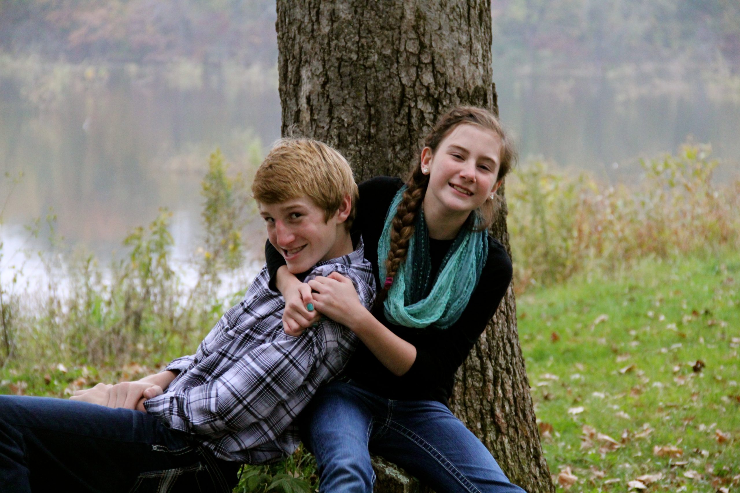 Sibling love. Andrew and Emily