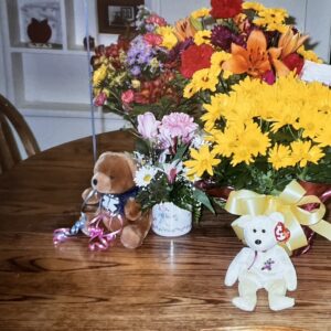 Some support came in flowers, stuffed animals, balloons and cards