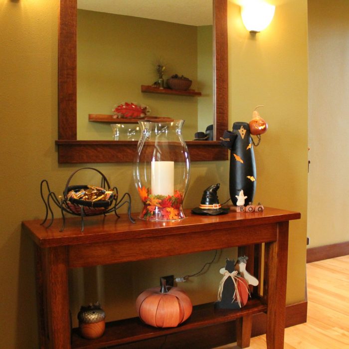 I love the Meadowbrooke Gourd as my "Greeter" for the front hall. Add in the Longaberger Spider full of candy bars and other cute sitters and the table is complete