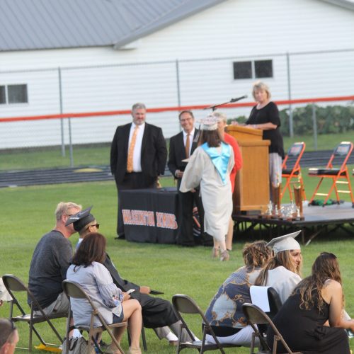 Getting her diploma