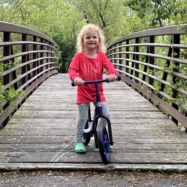 Nightly walk and Hadley with her bike