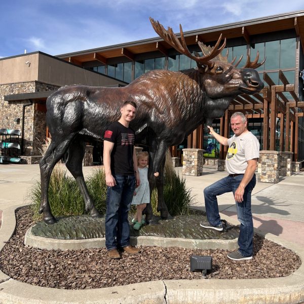 We did see a female moose on our way home, here is Ryan, Hadley and Dave