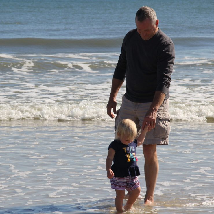 A visit to the ocean in October, the water was still warm.