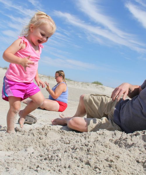 A beautiful day to fly a kite and play in the sand