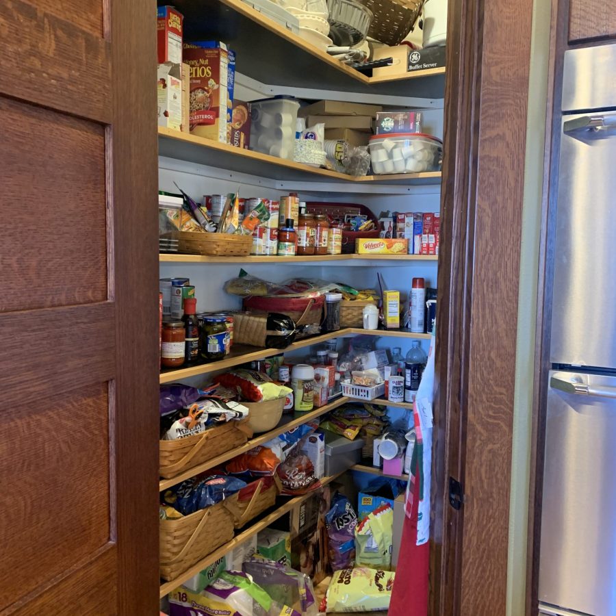 Lots of things fill our pantry. Food, pottery, cookie cutters and more